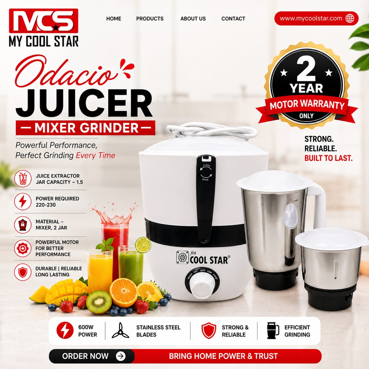 Odacio Juicer Mixer Grinder - Image 2